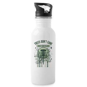 Trees Dont Care About Your Feelings Disc Golf - Water bottle with straw - white - Right