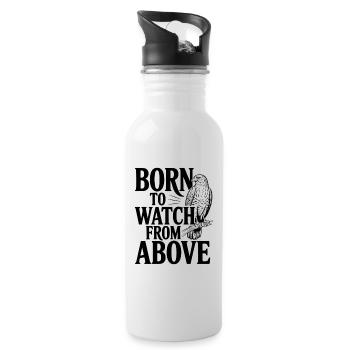 Born to Watch From Above - Water bottle with straw - white - Right