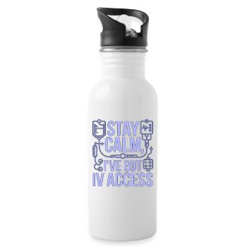 ICU Nurse Stay Calm I've Got Acute Care Nurse - Trinkflasche mit integriertem Trinkhalm - Weiß - Rechts
