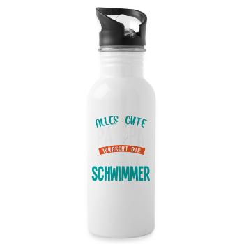 All the best dad wishes you your best swimmer - Water bottle with straw - white - Right