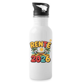 Retraite des pensionnés 2026 Homme & Femme - Gourde avec paille intégrée - blanc - Droite
