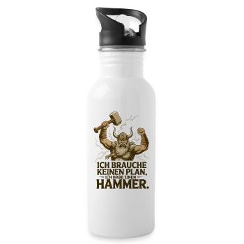 Légende viking viking marin Odin Raven Fighter - Gourde avec paille intégrée - blanc - Droite