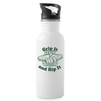 Grip It And Rip It Disc Golf Flying Disc - Water bottle with straw - white - Right