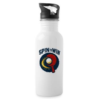 Spin to Win - Ping Pong - Gourde avec paille intégrée - blanc - Droite