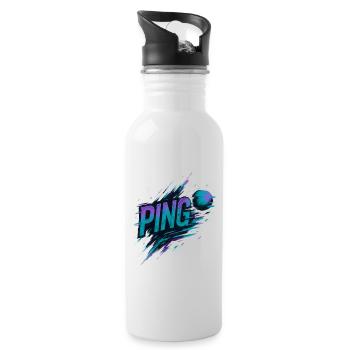 Ping Pong - Tennis de Table - Gourde avec paille intégrée - blanc - Droite