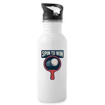 Spin to Win - Ping Pong - Gourde avec paille intégrée - blanc - Droite
