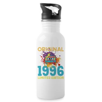 Anniversaire 30 ans 1996 Cassette Vintage Rétro - Gourde avec paille intégrée - blanc - Droite