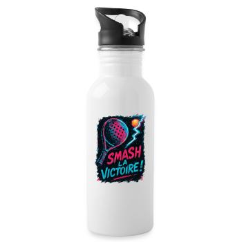 Smash the victory! Padel - Water bottle with straw - white - Right