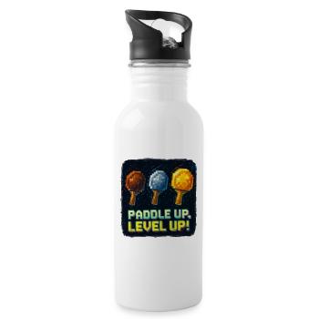 Paddle Up, Level Up Ping Pong - Gourde avec paille intégrée - blanc - Droite