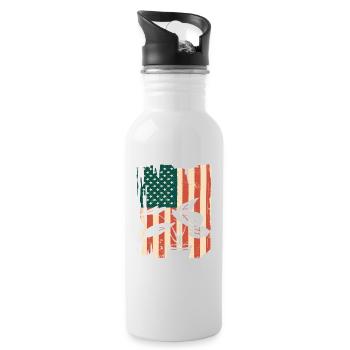 Amerikanische Flagge Pflanzenliebhaber Gärtner - Trinkflasche mit integriertem Trinkhalm - Weiß - Rechts