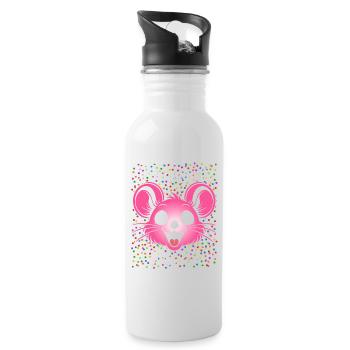 Karnevals Maus | Partner Kostüm Damen - Trinkflasche mit integriertem Trinkhalm - Weiß - Rechts