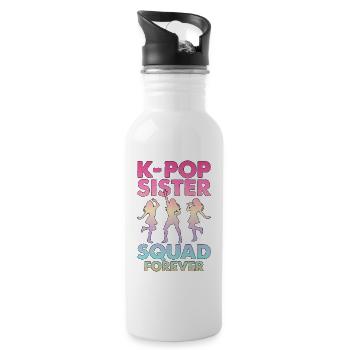 K-Pop Sister Squad Forever - Trinkflasche mit integriertem Trinkhalm - Weiß - Rechts
