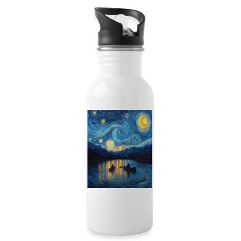 Kayak Van Gogh Nuit étoilée - Gourde avec paille intégrée - blanc - Droite