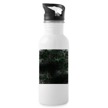 Dark green texture with spots - Water bottle with straw - white - Right