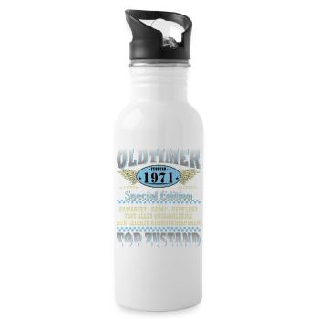 Original February Vintage 1971 Birthday Gift - Water bottle with straw - white - Right