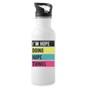 I’m Hope Doing Hope Things Retro Colors - Water bottle with straw - white - Right