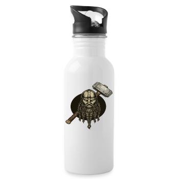 Viking Viking Legend Sailor Odin Raven Fighter - Water bottle with straw - white - Right