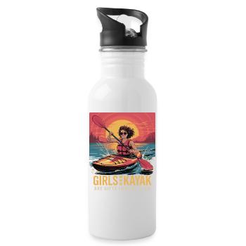 Cadeaux Girls Who Kayak Heaven Design - Gourde avec paille intégrée - blanc - Droite
