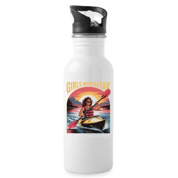 Cadeaux Girls Who Kayak Heaven Design - Gourde avec paille intégrée - blanc - Droite