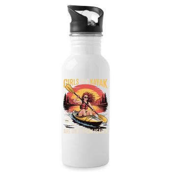 Cadeaux Girls Who Kayak Heaven Design - Gourde avec paille intégrée - blanc - Droite