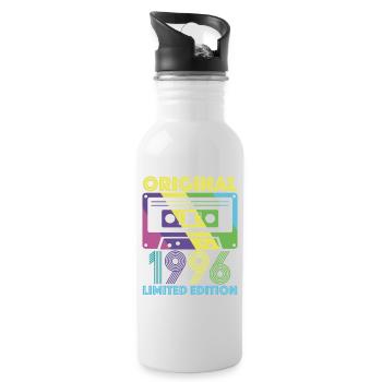 Original 1996 Cassette 30th Anniversary 30 Year Tee - Water bottle with straw - white - Right