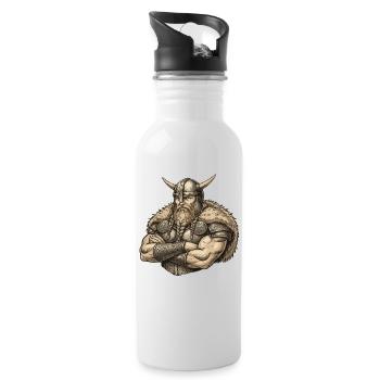 Légende viking viking marin Odin Raven Fighter - Gourde avec paille intégrée - blanc - Droite