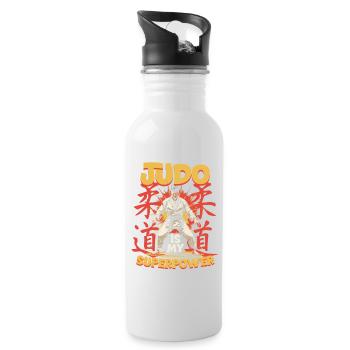 Judo Is My Superpower - Trinkflasche mit integriertem Trinkhalm - Weiß - Rechts
