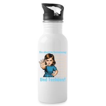 Nein Sagen – Grenzen Setzen - Trinkflasche mit integriertem Trinkhalm - Weiß - Rechts