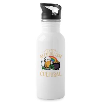St Patricks Day Its Not Alcoholism If Its Cultural - Water bottle with straw - white - Right