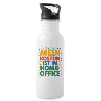 Costume is in the home office carnival carnival office - Water bottle with straw - white - Right