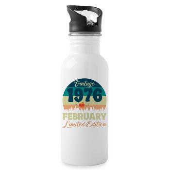 Anniversaire Février 1976 Cadeau Vintage Limited - Gourde avec paille intégrée - blanc - Droite