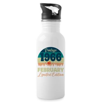Birthday February 1966 Gift Vintage Limited - Water bottle with straw - white - Right