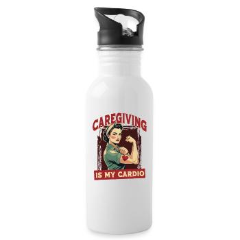 Nurse, geriatric care - Water bottle with straw - white - Right