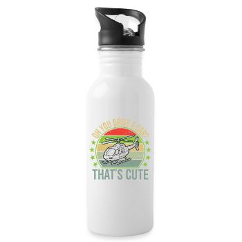 oh you drive a car that's cute - Trinkflasche mit integriertem Trinkhalm - Weiß - Rechts