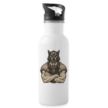 Viking Viking Legend Sailor Odin Raven Fighter - Water bottle with straw - white - Right
