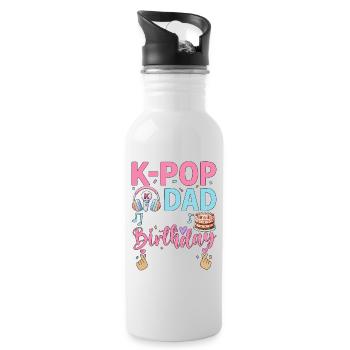 K-Pop Dad Of The Birthday Girl - Water bottle with straw - white - Right