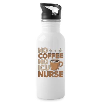 ICU Nurse No Coffee No Rapid Response Coffee Lover - Water bottle with straw - white - Right