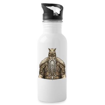 Wikinger Viking Legende Seemann Odin Rabe Kämpfer - Trinkflasche mit integriertem Trinkhalm - Weiß - Rechts