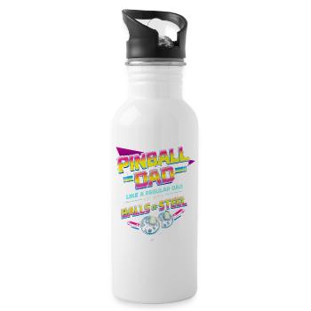 Pinball Pinball Player Father - Water bottle with straw - white - Right