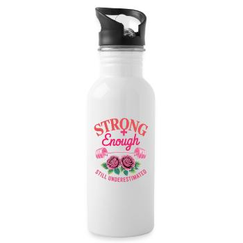 Women's Day Feminism - Water bottle with straw - white - Right