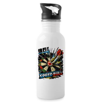 Speed Bull Dart – Hits in the Bullseye - Water bottle with straw - white - Right