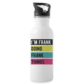 I’m Frank Doing Frank Things Retro Colors - Water bottle with straw - white - Right