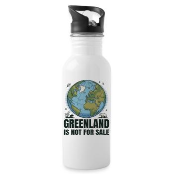 Greenland Is Not For Sale - Trinkflasche mit integriertem Trinkhalm - Weiß - Rechts