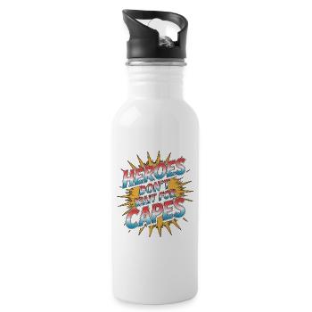 ER Nurse Heroes Don't Wait Emergency Room Nursing - Water bottle with straw - white - Right