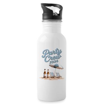 Party Crew 2026 Summer Vacation Beach Group - Water bottle with straw - white - Right