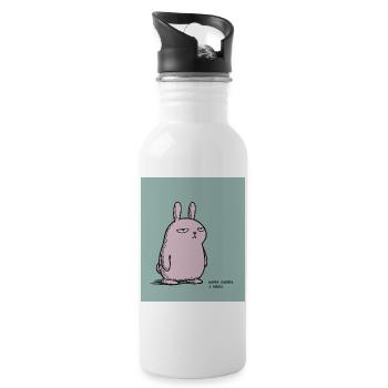 Happy Easter I Guess – Grumpy Bunny Easter Design - Gourde avec paille intégrée - blanc - Droite