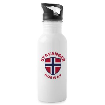 Stavanger Crest Norway - Water bottle with straw - white - Right