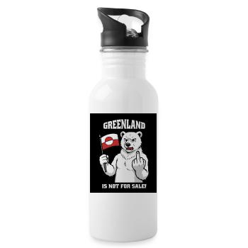 Greenland Is Not For Sale - Trinkflasche mit integriertem Trinkhalm - Weiß - Rechts
