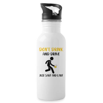 Drinking and running - Water bottle with straw - white - Right