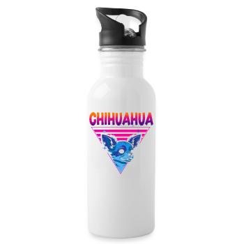 Chihuahua Chihuahueño 80s 90s - Trinkflasche mit integriertem Trinkhalm - Weiß - Rechts